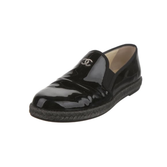 Chanel Patent Calfskin Cc Mocassin Loafer Espadrilles - Picture 2 of 4